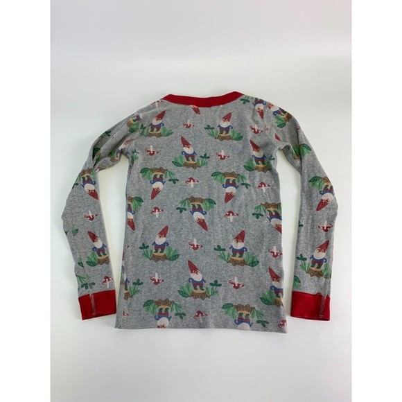 Hanna Andersson Girl Boy Long John Pajamas Gray Gnome Mushroom Youth 130 US 8 - Picture 4 of 7